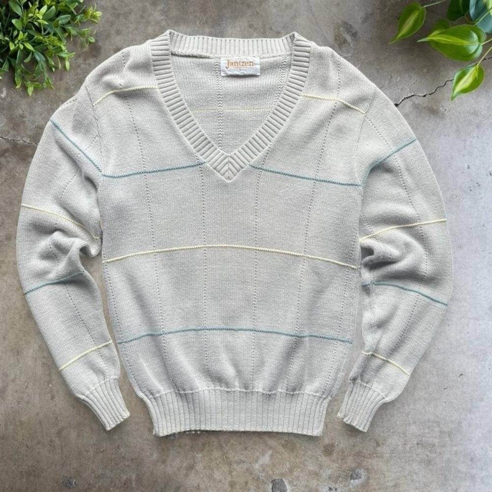 Vintage jantzen vneck knitted sweater women's size S/M